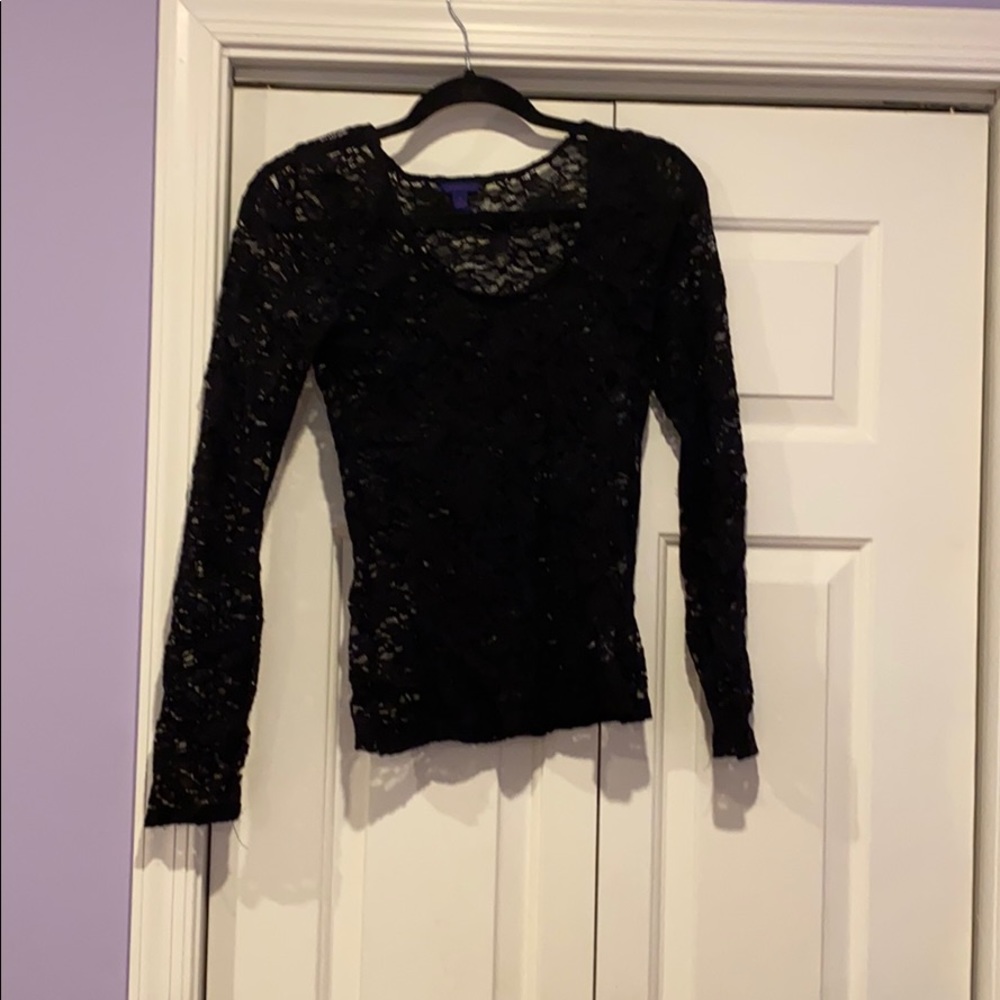Black lace tight top